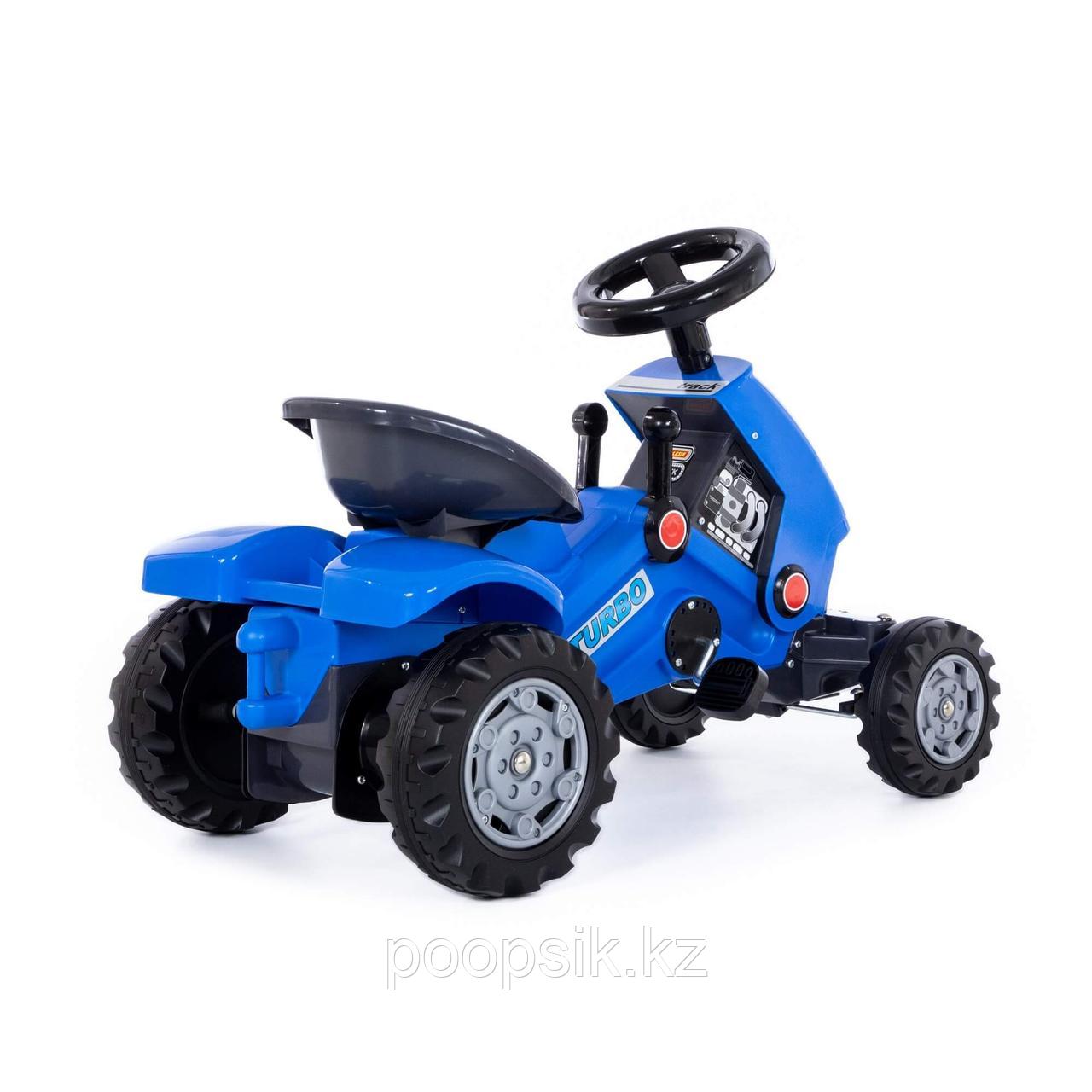 Каталка-трактор с педалями "Turbo-2" (синяя) - фото 3 - id-p103595685