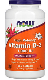 Now,Vitamin D-3, 1,000 lu, 360 softgels