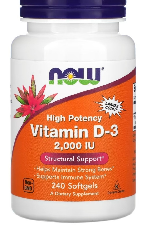 Now,Vitamin D-3, 2,000 lu, 240 softgels