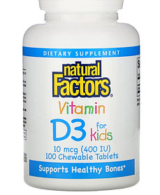 Natural Factors, Vitamin D-3, kids, 400- lu