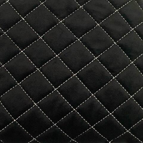 Чехлы-накидки для автомобильного сидения Алькантара (Черный с белой строчкой) - фото 1 - id-p102461244