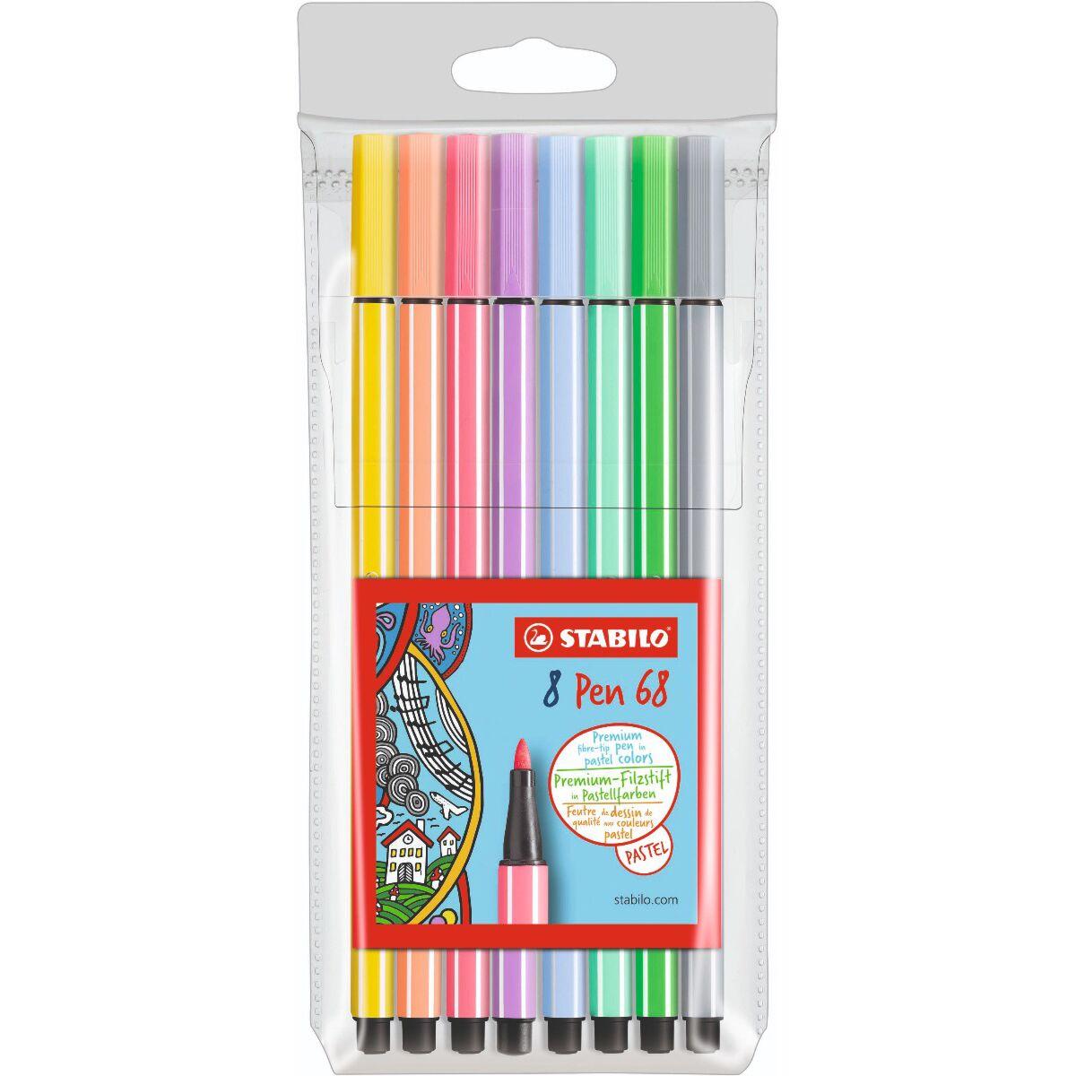 Фломастеры STABILO Pen 68, 8 пастельных цветов, фото 1