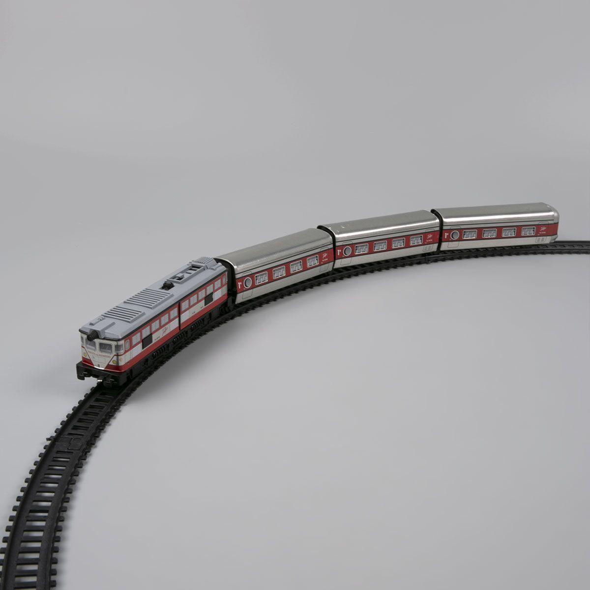 Pequetren: Железная дорога "ARTICULATED TRAIN", металлич., со светом, 3,9м