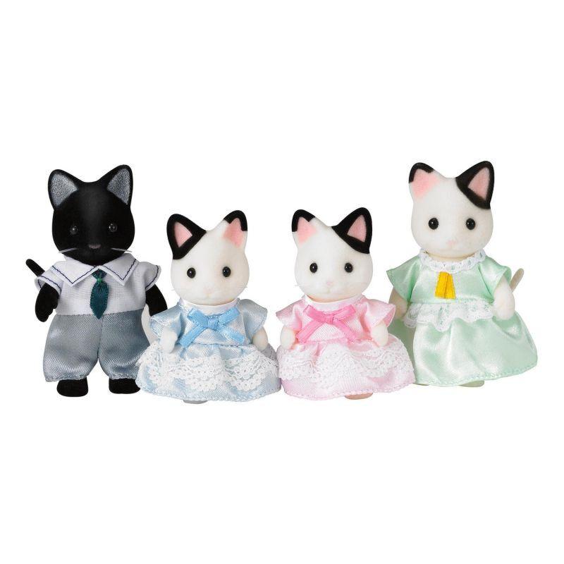 Sylvanian Families: Семья Чёрно-белых котов, фигурки животных, игровой набор, подарок девочке