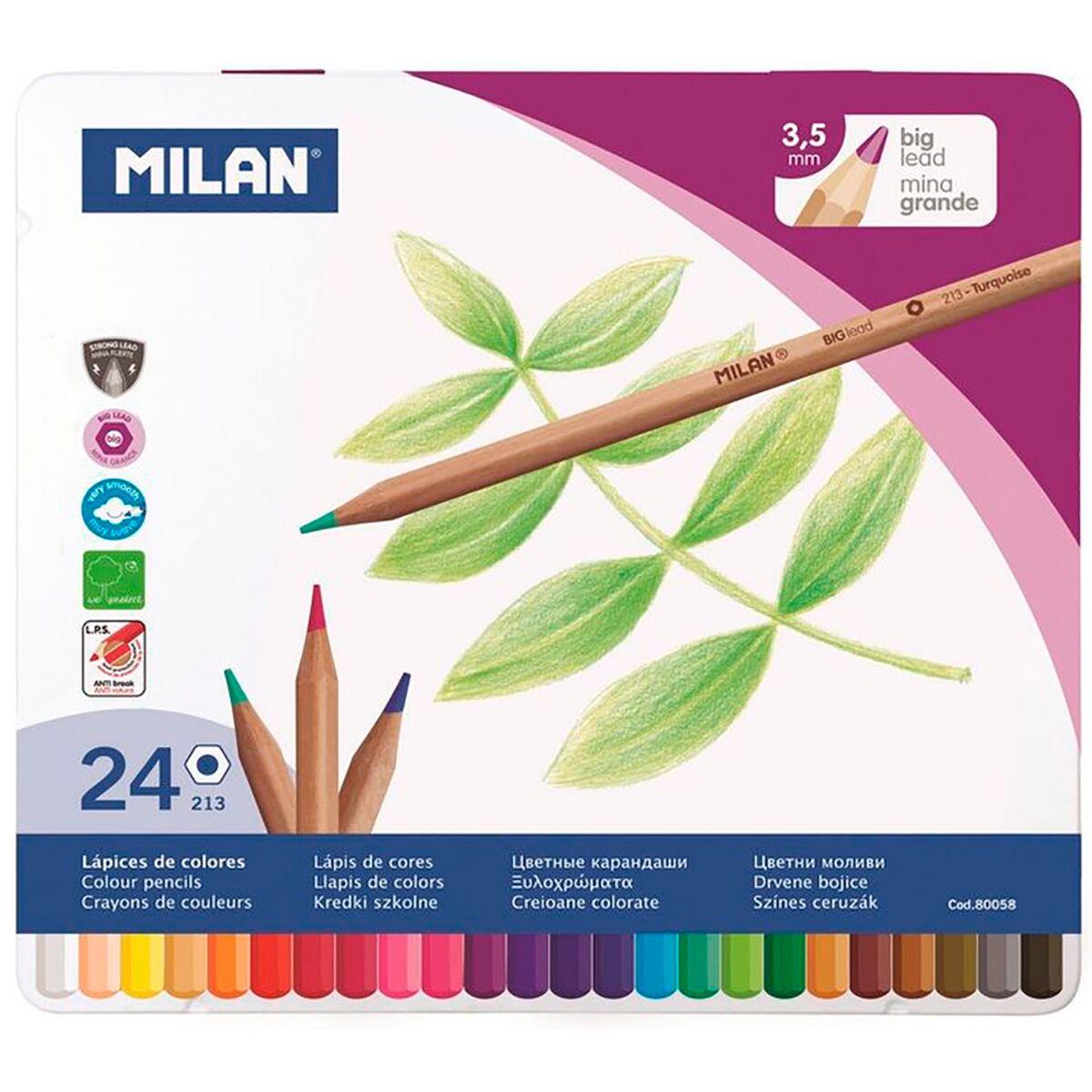Набор цветных карандашей в металлической коробке 24 цвета