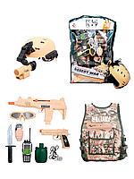 Игровой набор военный спецназ (пустыня), шлем, бронежилет, пистолет, рация, наручники, дубинка, жетон