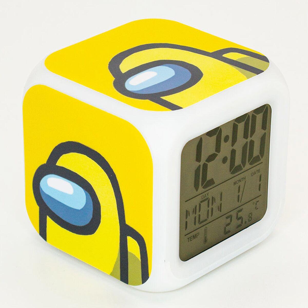 Часы-будильник Among Us желтый с подсветкой, фото 1