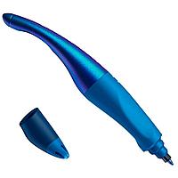 Ручка-роллер STABILO EASYoriginal для левшей, эргономичная. Корпус синий/голография