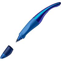 Ручка-роллер STABILO EASYoriginal для правшей, эргономичная. Корпус синий/голография