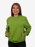 Свитшот с карманами,демисезонный, oversize,S+,unisex,ярко-зеленый, в чехле. Коллекция URPAQ.ТМ Tengri People.