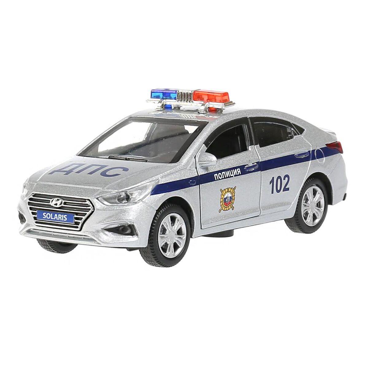 Технопарк: Hyundai Solaris полиция 12см серебристый