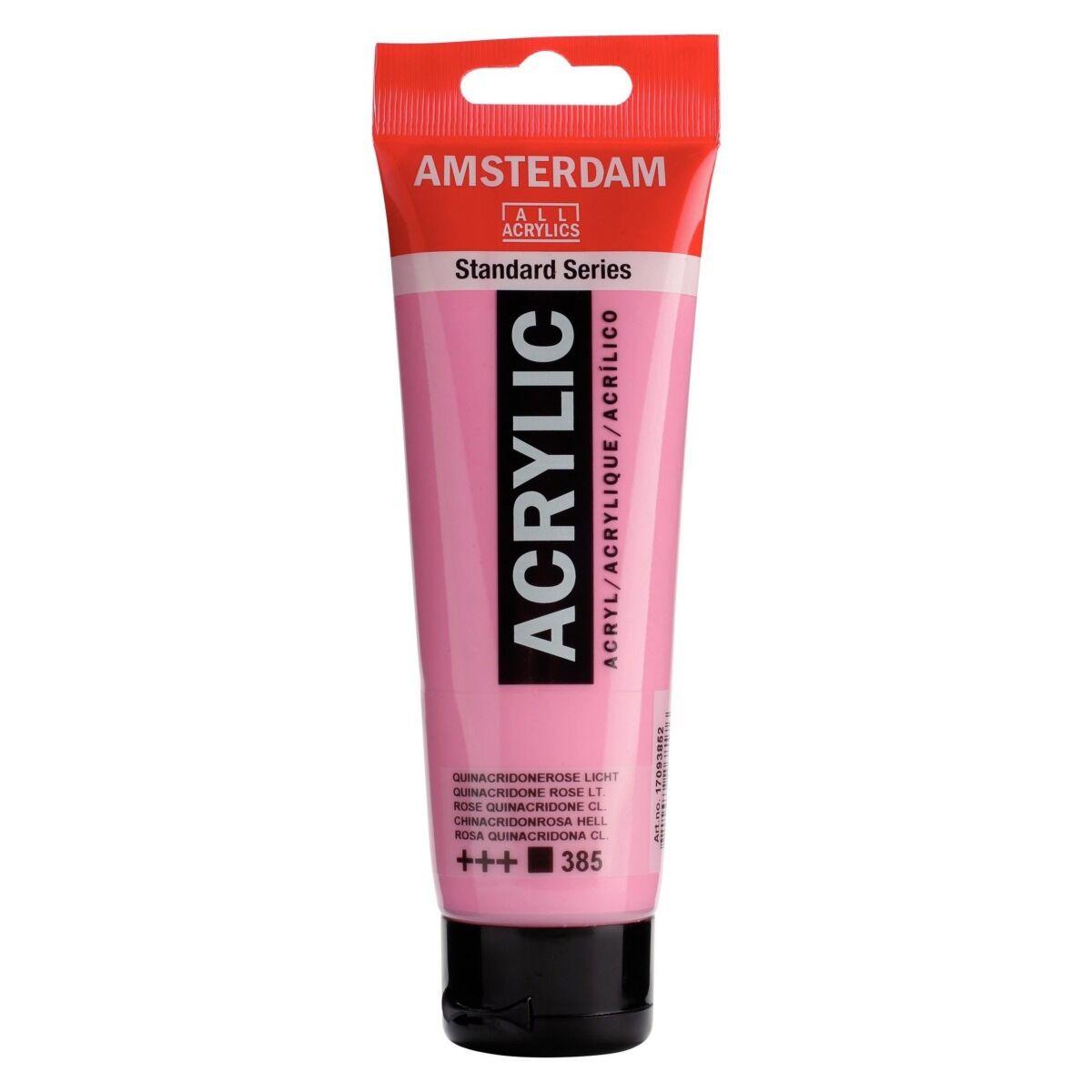 Акрил AMSTERDAM (385) Хинакридон розовый светлый, 120 мл.