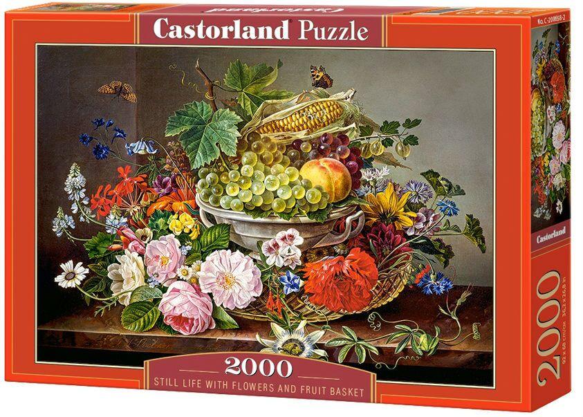 Castorland: Пазлы Натюрморт с цветами и корзиной с фруктами, 2000 эл.