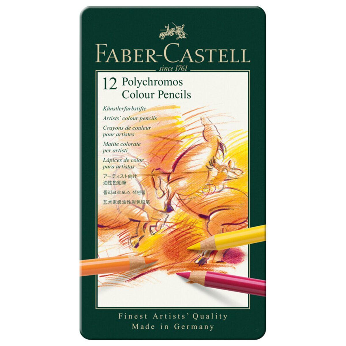 Карандаши цветные художественные Faber-Castell "" 12цв., заточен., метал. Коробка, фото 1