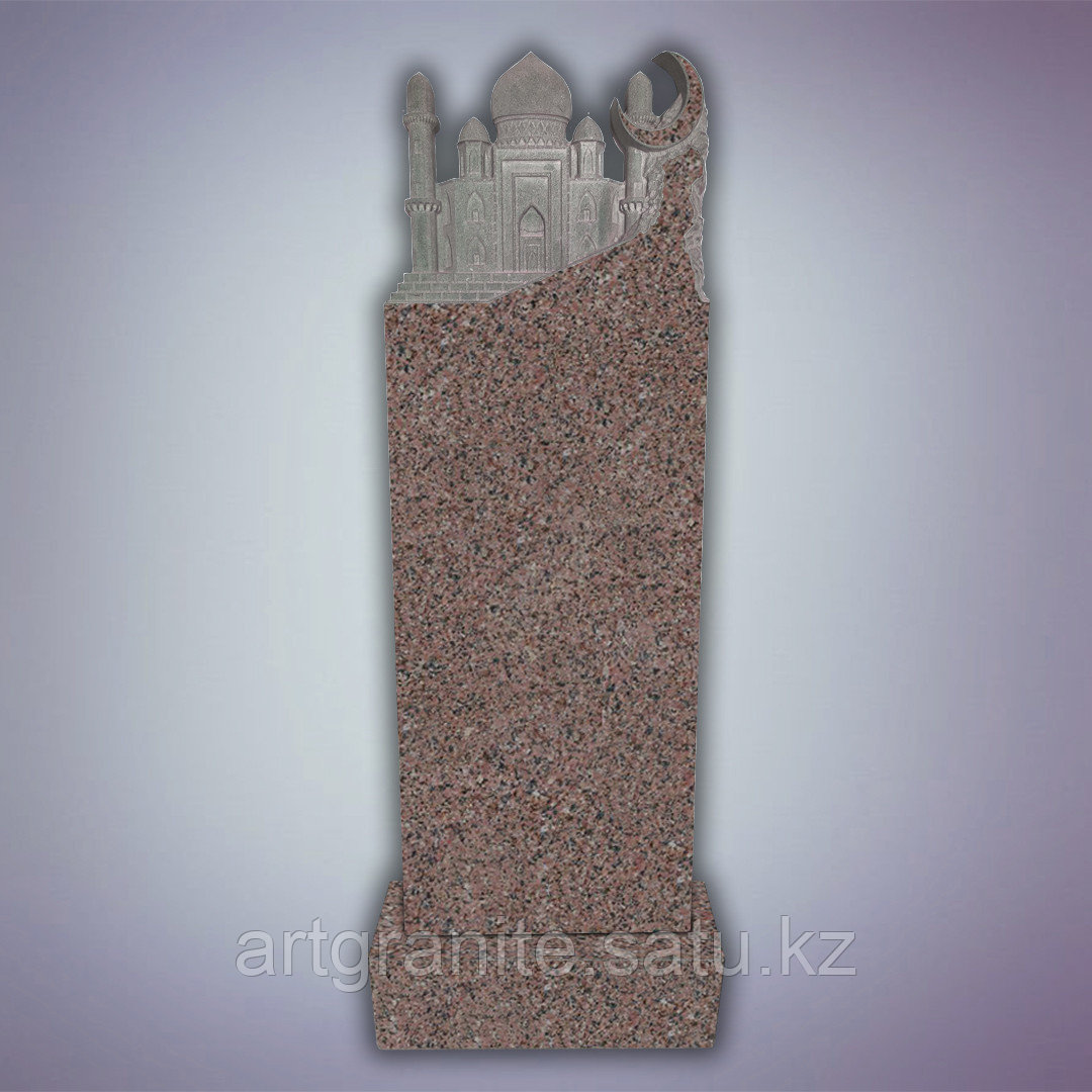 Памятник из гранита Акбакай, мусульманский, темно-розовый - фото 1 - id-p103657884