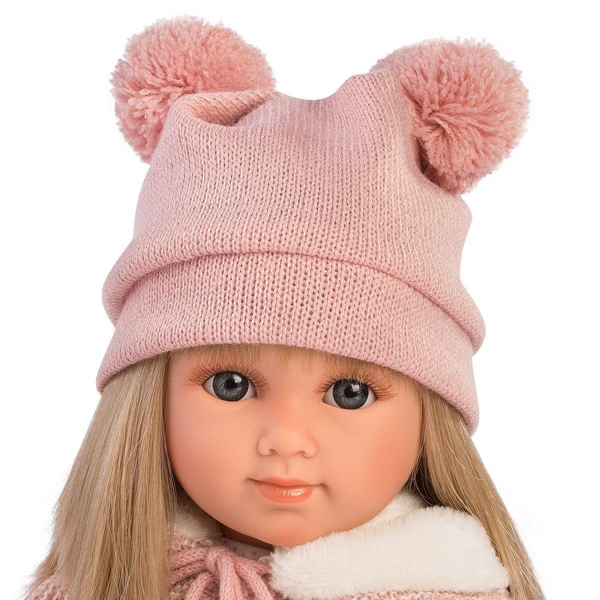 LLORENS: Кукла Елена 35см, блондинка в розовом костюме и шапке с двумя пумпонами - фото 2 - id-p103618620