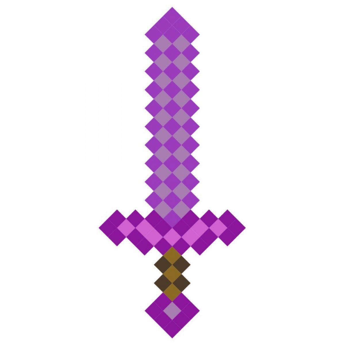 Minecraft: Меч Зачарованный фиолетовый пиксельный 45см