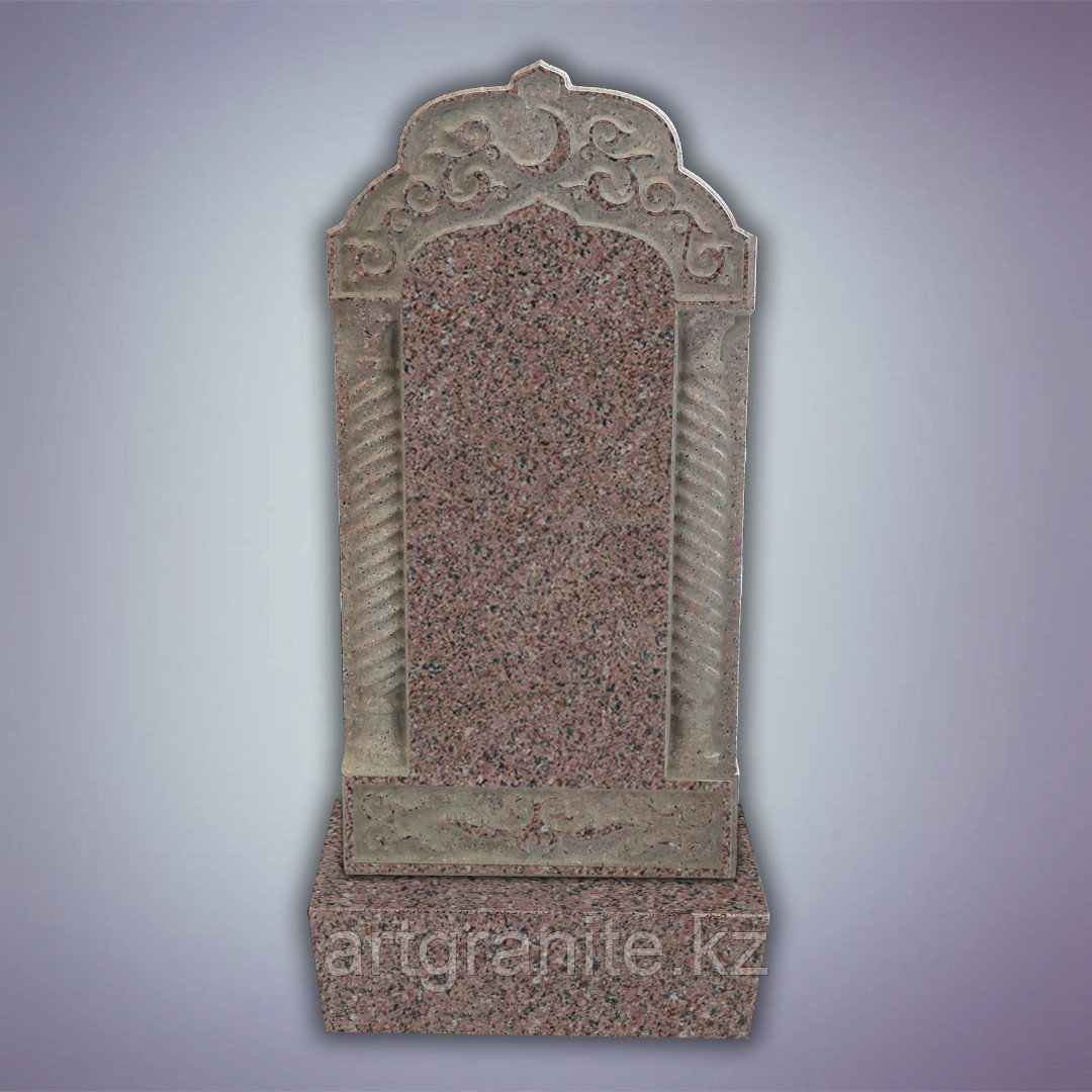 Памятник из гранита Акбакай, мусульманский, темно-розовый - фото 1 - id-p103658976