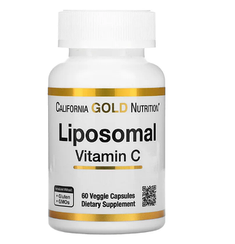 California Gold Nutrition, липосомальный витамин C, 250 мг, 60 растительных капсул