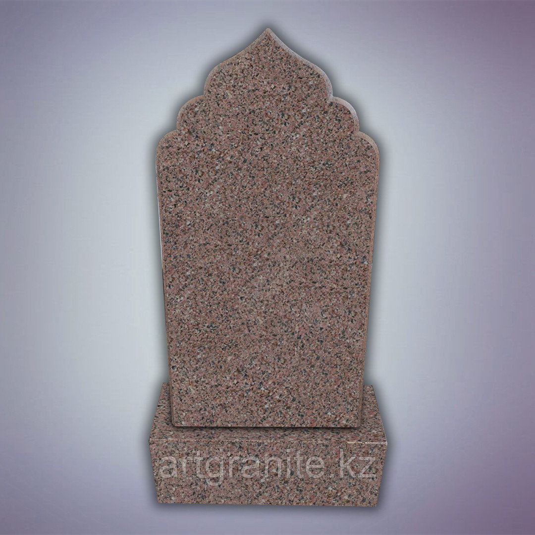 Памятник из гранита Акбакай, мусульманский, темно-розовый - фото 1 - id-p103660407