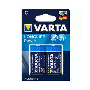 Батарейка C VARTA Longlife Power, LR14, 1.5V, 2 шт. в блистере.