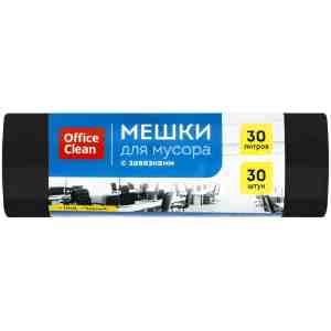 OfficeClean Пакеты для мусора 30 л., 30 шт., 8 мкм., ПНД, черные, в рулоне.