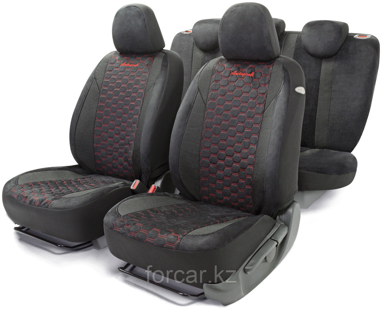 Чехлы AUTOPROFI ALCANTARA ALC-1505 Красный - фото 1 - id-p103663525