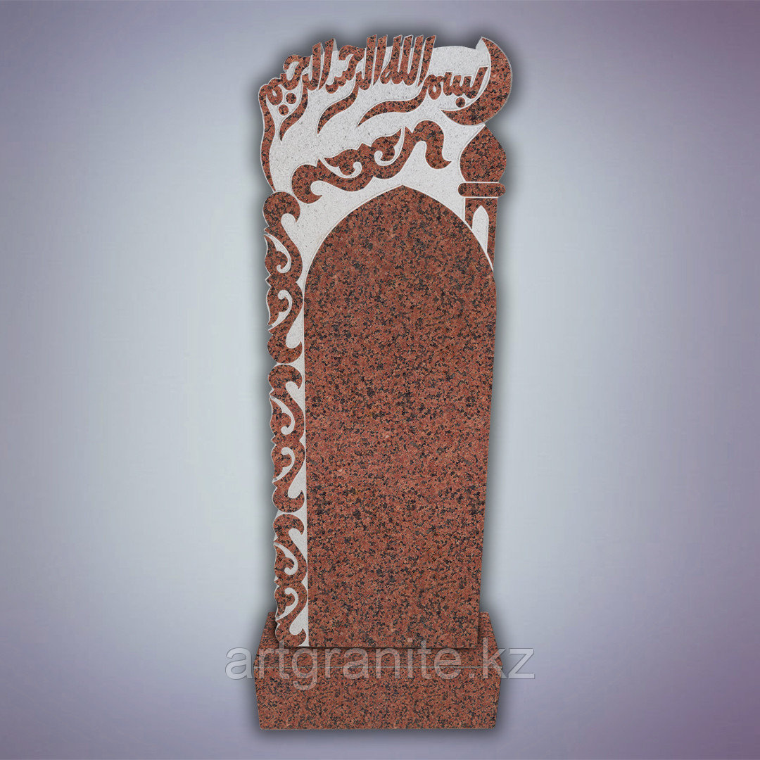 Памятник из Кордайского гранита, мусульманский, Красный - фото 1 - id-p103671120