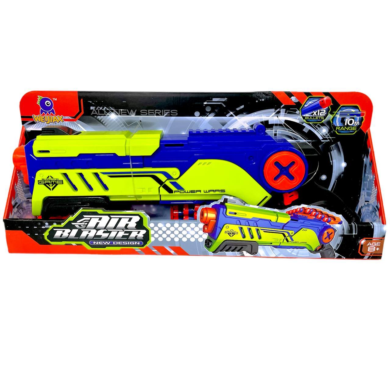 558C Air blaster Бластер сине-зеленый 12патронов 49*21см