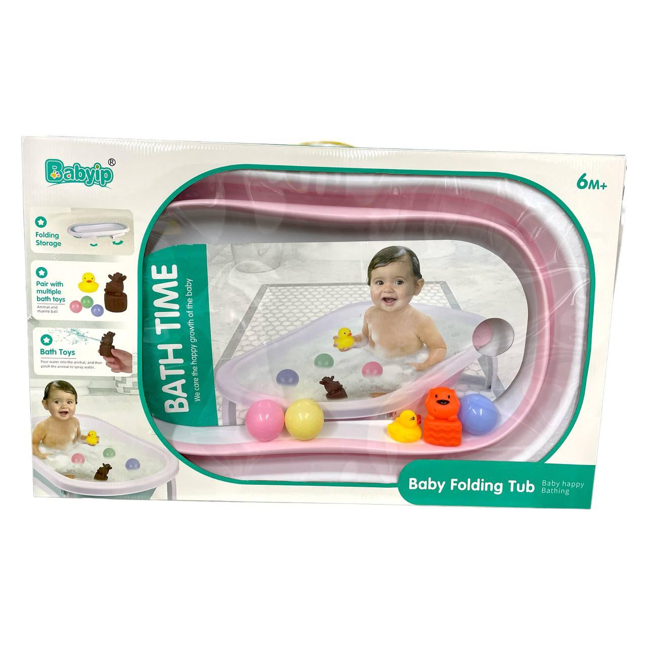 6183B Baby Folding Складная ванна + игрушки 76*47см