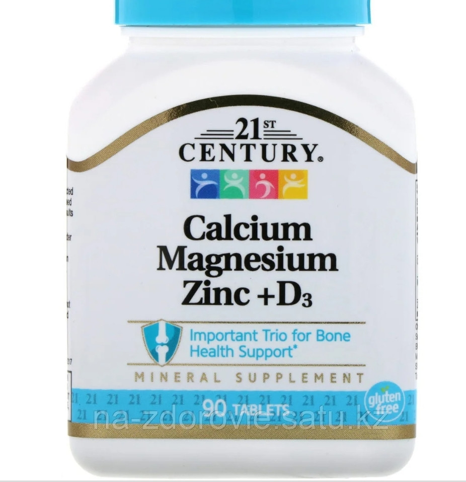21st Century Calcium Magnesium Zinc+D3, 90 таблеток