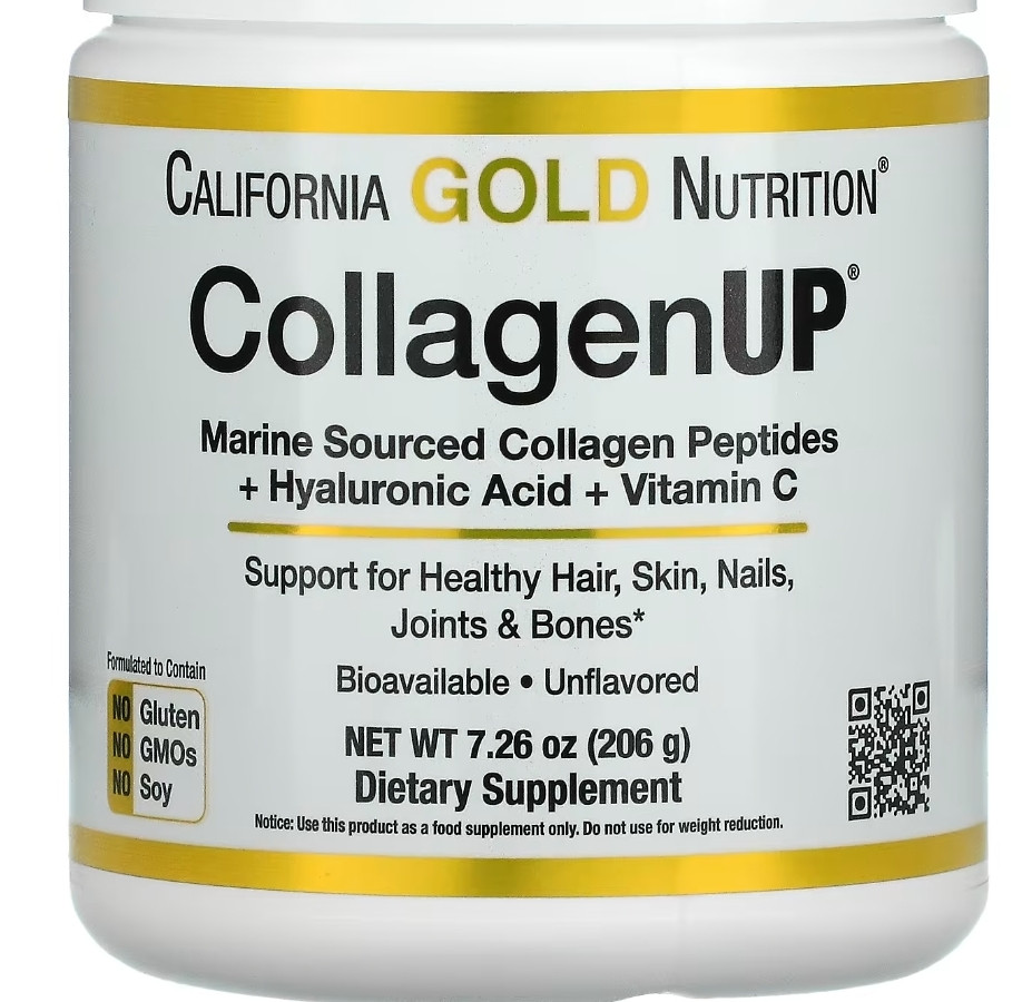 California Gold Nutrition Collagen UP 5000 + Hyaluronic Acid + Vitamin C 205 g - фото 1 - id-p103672259
