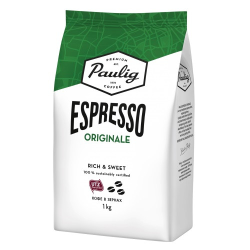 Кофе в зернах Paulig Espresso Originale, темной обжарки, 1000 гр
