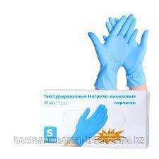 Перчатки нитриловые Wally Plastic голубые - фото 1 - id-p103675930
