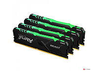 ОЗУ Kingston Fury Beast RGB 128Gb (32x4) 3600MHz DDR4 DIMM, CL18, 1.35v, KF436C18BBAK4/128