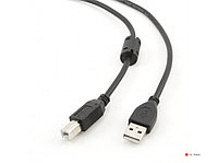 Кабель USB 2.0 Pro Cablexpert CCF-USB2-AMBM-10, AM/BM, 3м, экран, феррит.кольцо, черный, пакет