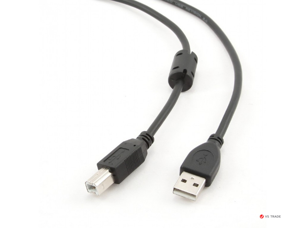 Кабель Gembird/Cablexpert USB 2.0 Pro, AM/BM, 3м, экран, феррит. кольцо, черный, пакет, CCP-USB2-AMBM-10 - фото 4 - id-p103676347