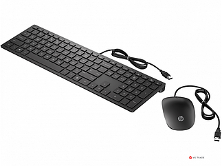 Клавиатура и мышь HP 4CE97AA Wired Keyboard and Mouse 400 Black USB