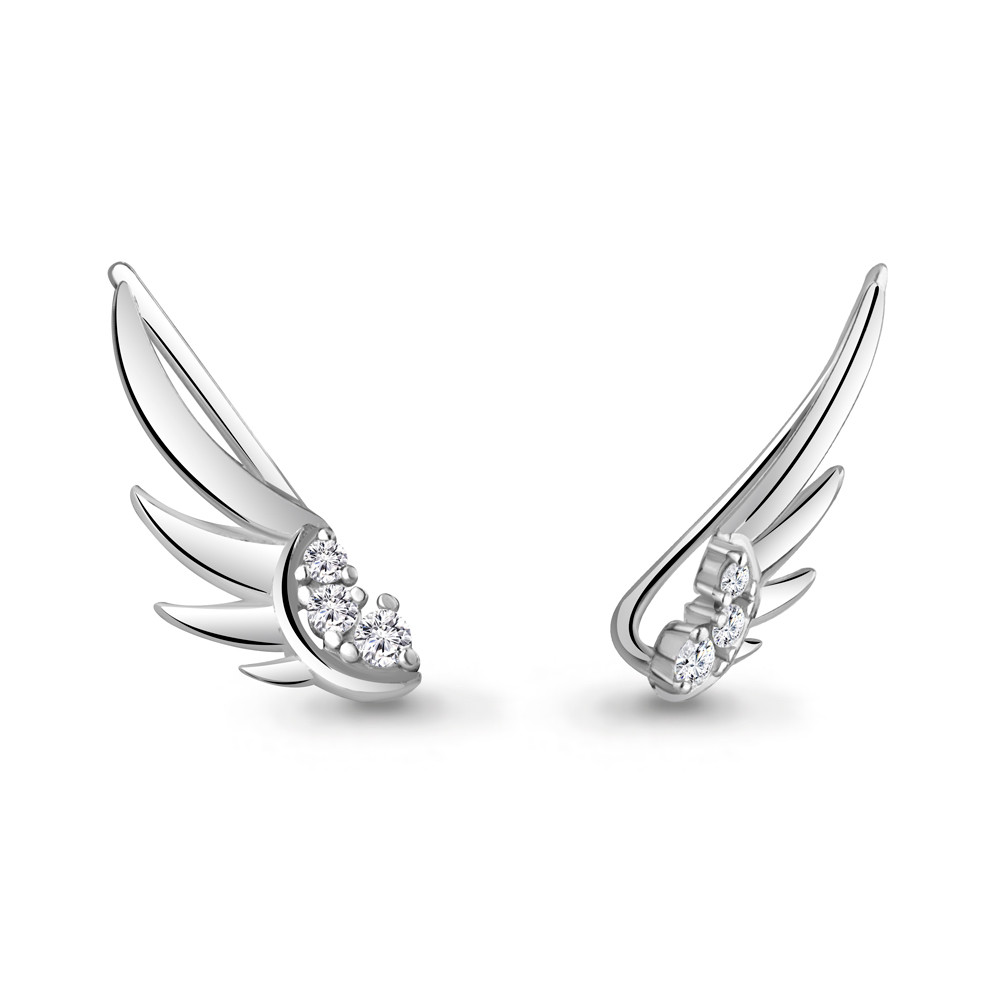 Серебряные серьги каффы Фианит Aquamarine 49205А.5 серебро с родием