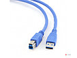 Кабель USB 3.0 Pro Gembird CCP-USB3-AMBM-6, AM/BM, 1.8м, экран, синий, пакет, фото 3