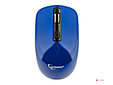 Мышь беспроводная Gembird MUSW-400-B, 2.4ГГц, синий, бесшумный клик, 3 кнопки, 1600 DPI, батарейки, блистер, фото 2