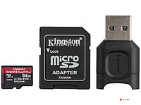 Карта памяти Kingston microSD MLPMR2/256GB UHS-II 4K/8K + microSD Reader, W165МБ/с, R285МБ/с, HD-дронов и