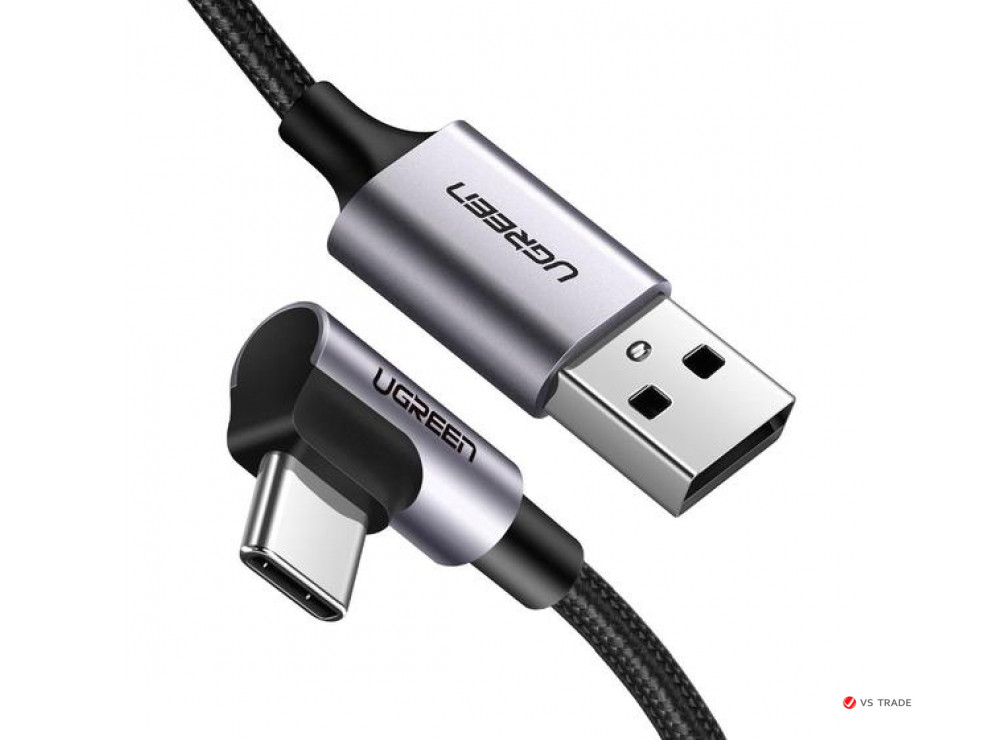 Кабель UGREEN US284 Angled USB AM to USB Type C Cable Angled 0.5m - фото 1 - id-p103676824