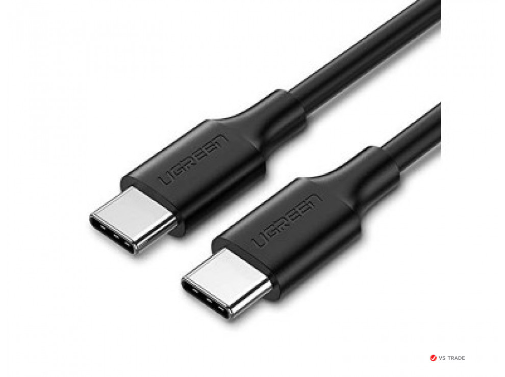 Кабель UGREEN US286 USB 2.0 Type C to Type C Cable Nickel Plating 1m (Black)