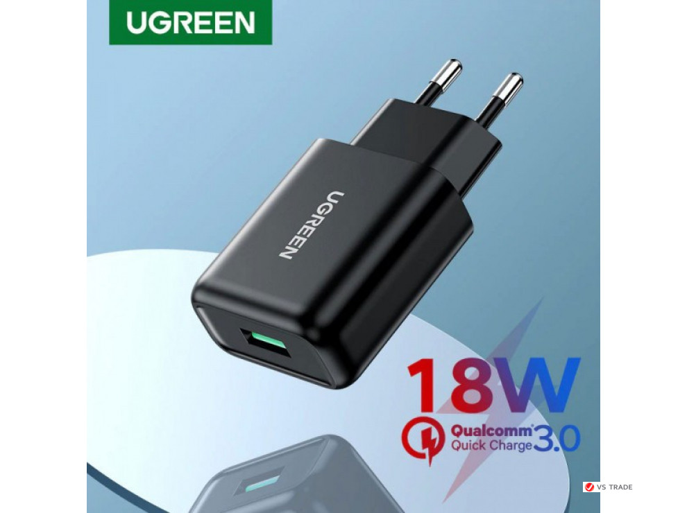 Зарядное устройство UGREEN CD122 QC3.0 USB Fast Charger EU (Black), 70273 - фото 2 - id-p103676868