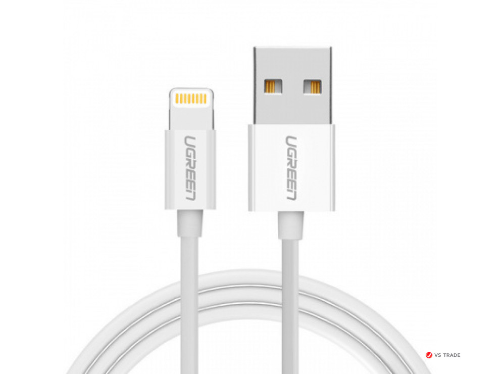 Кабель Ugreen US155 Lightning To USB 2.0 A Male Cable/White 1.5M, 80315