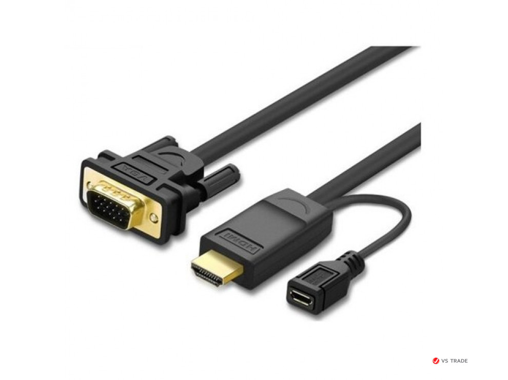 Конвертер UGREEN MM101 HDMI to VGA Converter Cable 1.5m (Black), 30449 - фото 1 - id-p103677061