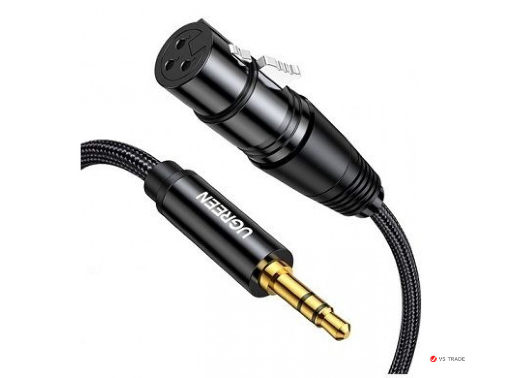 Аудиокабель UGREEN AV182 3.5mm Three-Pole Male to XLR Female Audio Cable, 2m, 20244