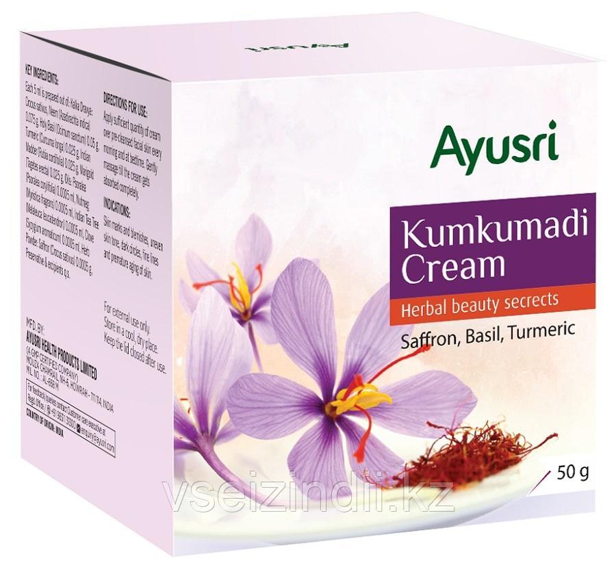 Крем кумкумади Ayusri 50гр с шафраном, базиликом и куркумой