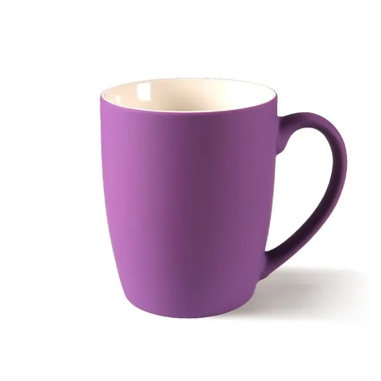 Кружка керамическая 350 мл с поверхностью Soft Touch Фиолетовый, фото 1
